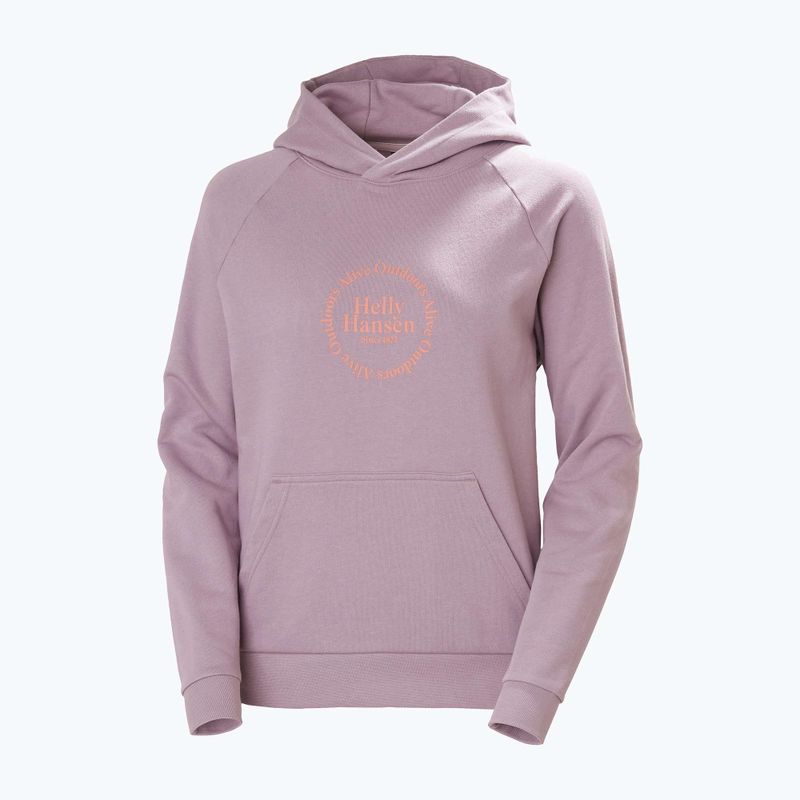 Felpa con cappuccio Helly Hansen Core Graphic da donna, viola argilla 4