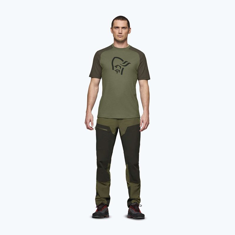 Maglietta da trekking da uomo NORRONA Femund PureUll loden green 2