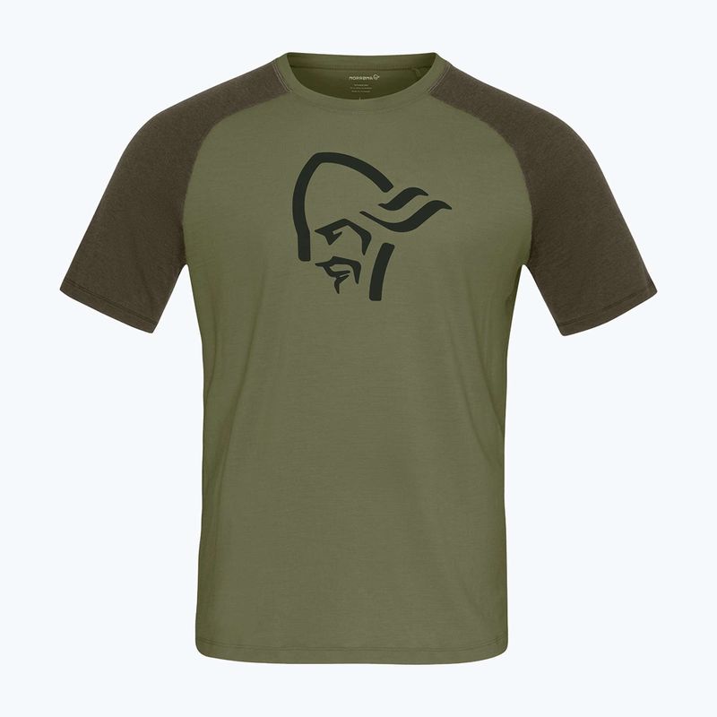 Maglietta da trekking da uomo NORRONA Femund PureUll loden green 5