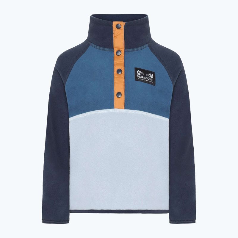 Didriksons Monte Half Button felpa in pile da bambino blu nuvola 7