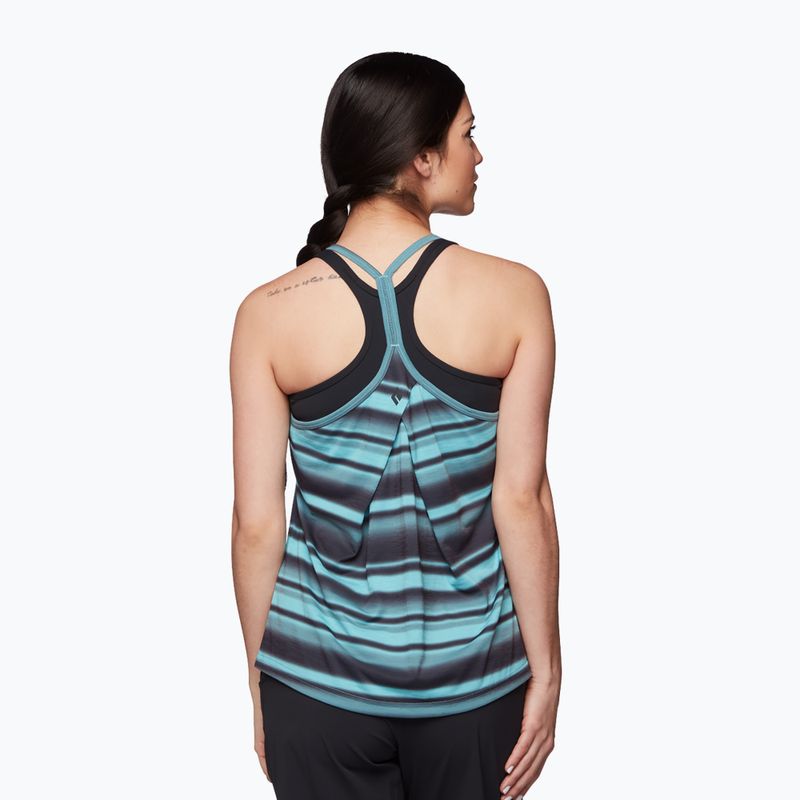 Maglietta da trekking da donna Black Diamond Integrale Tank a righe costiere blu 2