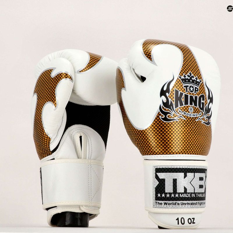 Top King Muay Thai Empower guanti da boxe bianchi 7