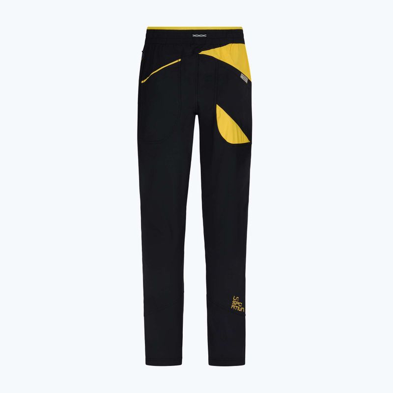 Pantaloni da arrampicata La Sportiva da uomo Talus nero/giallo 7