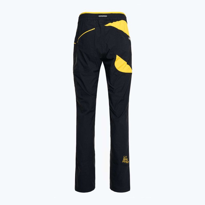 Pantaloni da arrampicata La Sportiva da uomo Talus nero/giallo 2