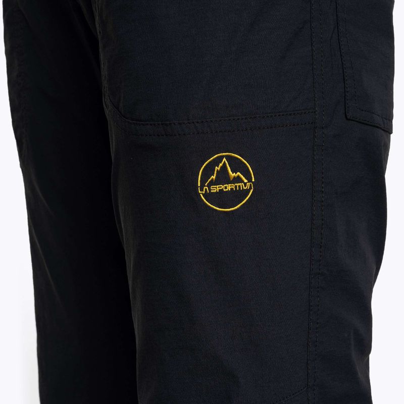 Pantaloni da arrampicata La Sportiva da uomo Talus nero/giallo 4