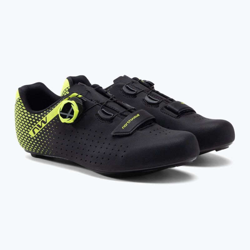 Northwave Core Plus 2 scarpe da strada uomo nero/giallo fluo 5