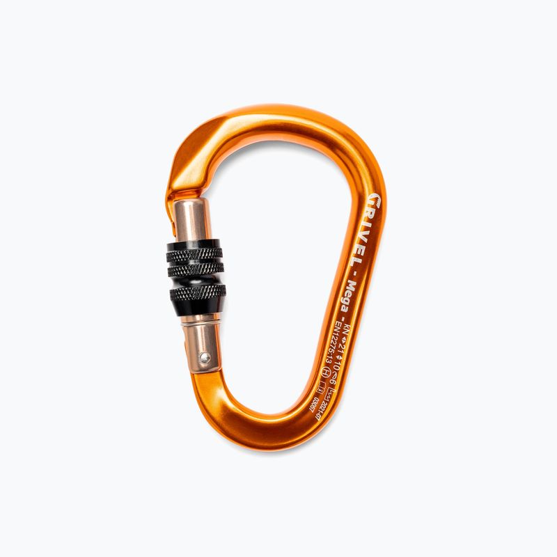 Moschettone Grivel K6N Mega Screw Lock arancione 2