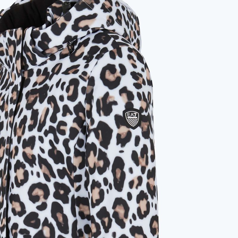 Giacca donna EA7 Emporio Armani Ski Kitzbuhel Softshell fantasia bianco animalier 3