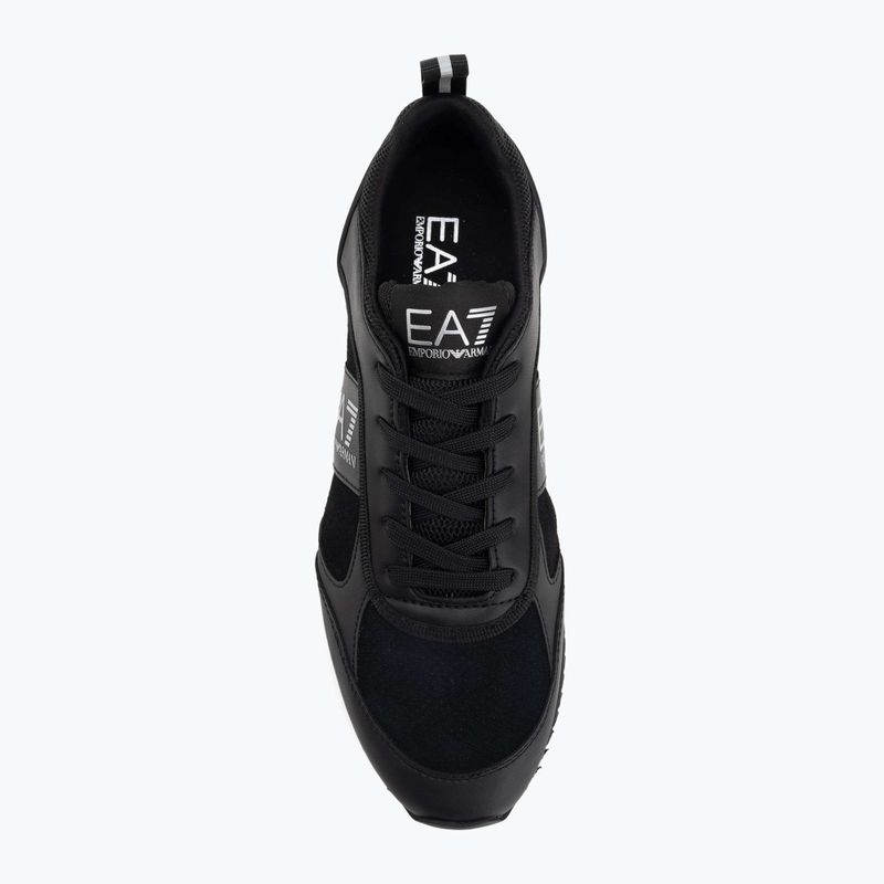 EA7 Emporio Armani Nero e Bianco in pelle scamosciata triplo nero micropunch scarpe 5