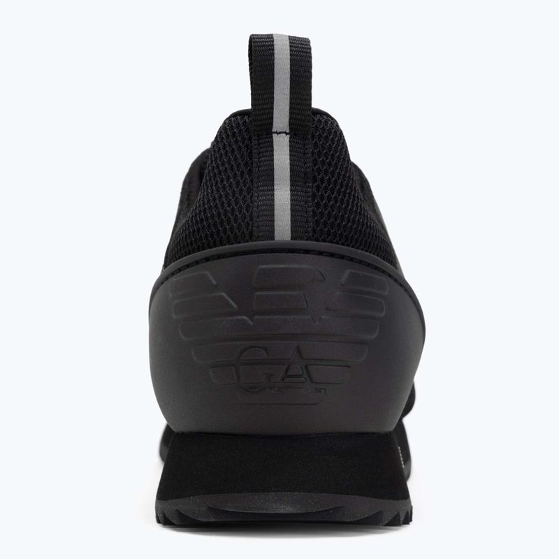 EA7 Emporio Armani Nero e Bianco in pelle scamosciata triplo nero micropunch scarpe 6