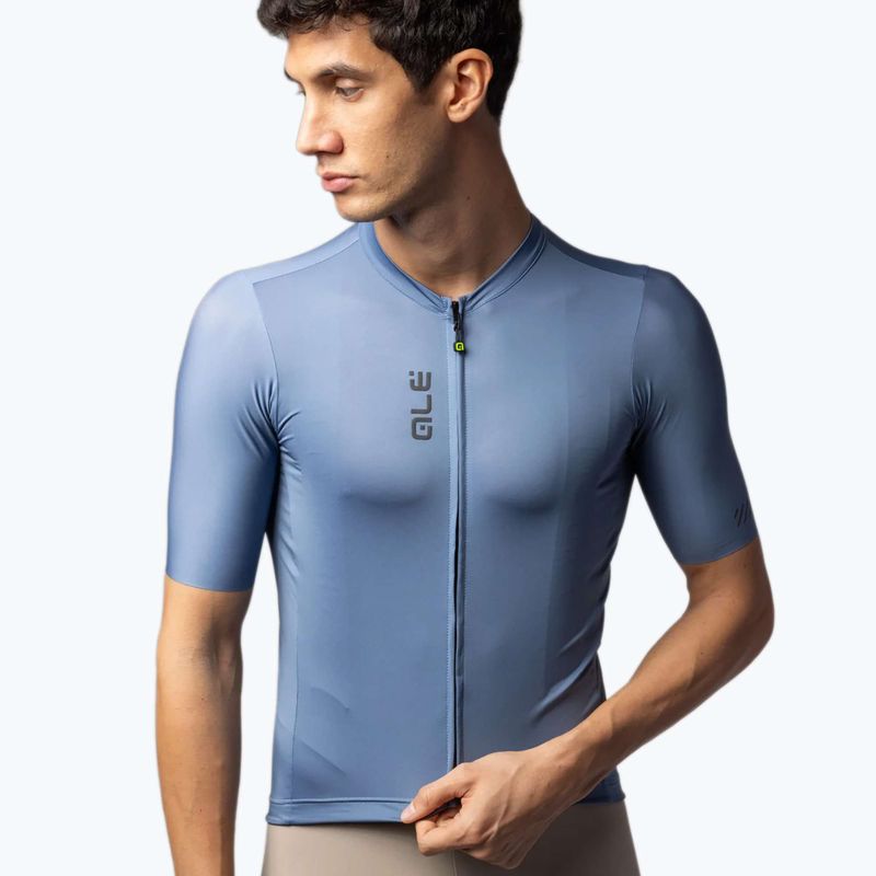 Maglietta da ciclismo da uomo Alé Color Block steel blue 3