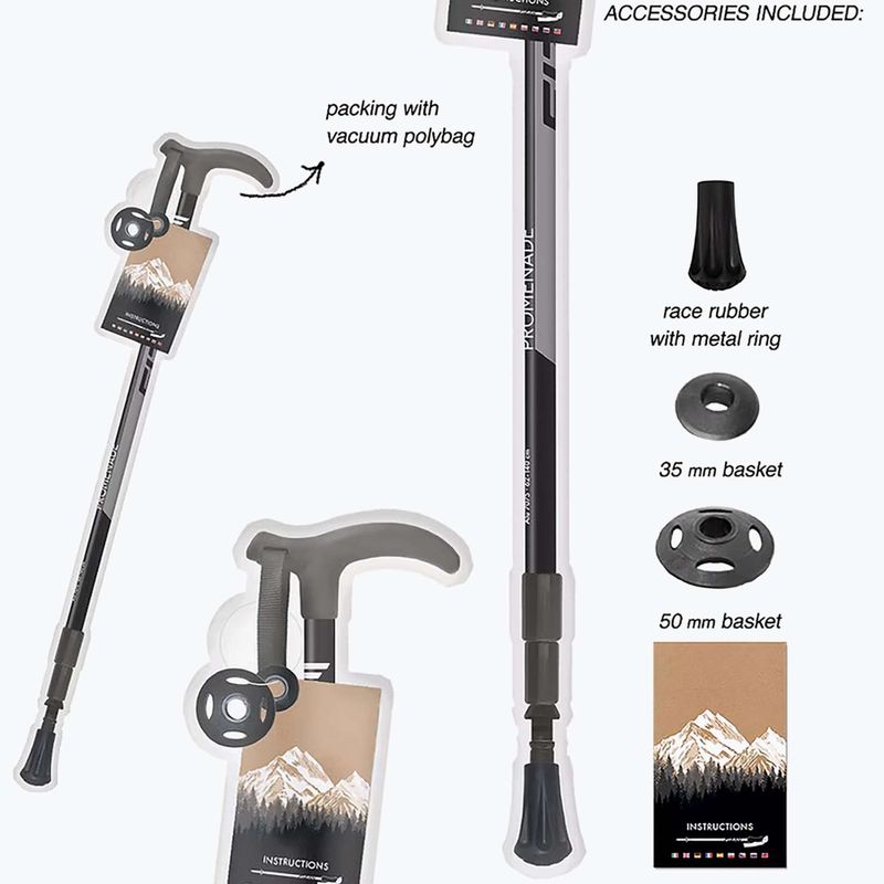 Bastone da trekking grigio Fizan Promenade 10