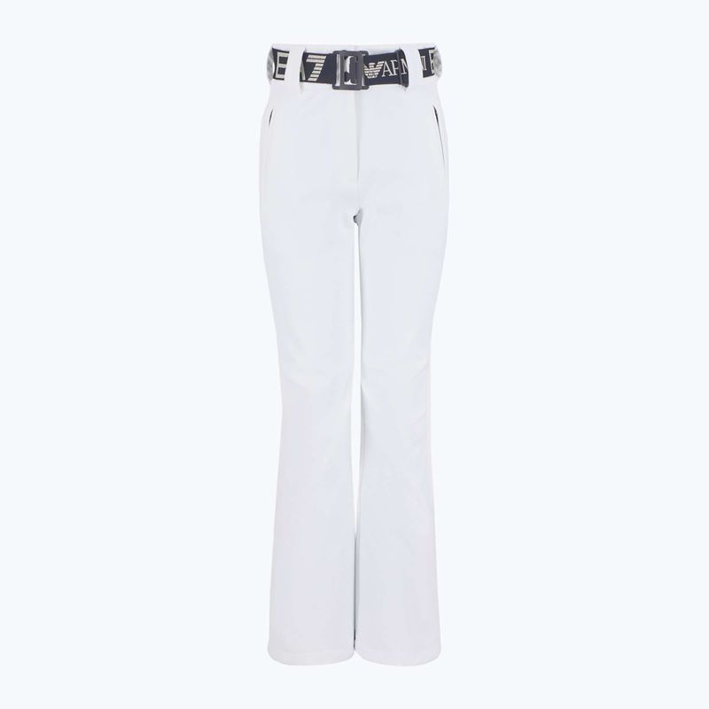 Pantaloni da sci donna EA7 Emporio Armani Ski Kitzbuhel Softshell a vita alta bianco 6