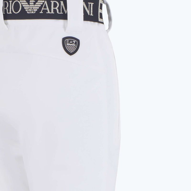 Pantaloni da sci donna EA7 Emporio Armani Ski Kitzbuhel Softshell a vita alta bianco 8