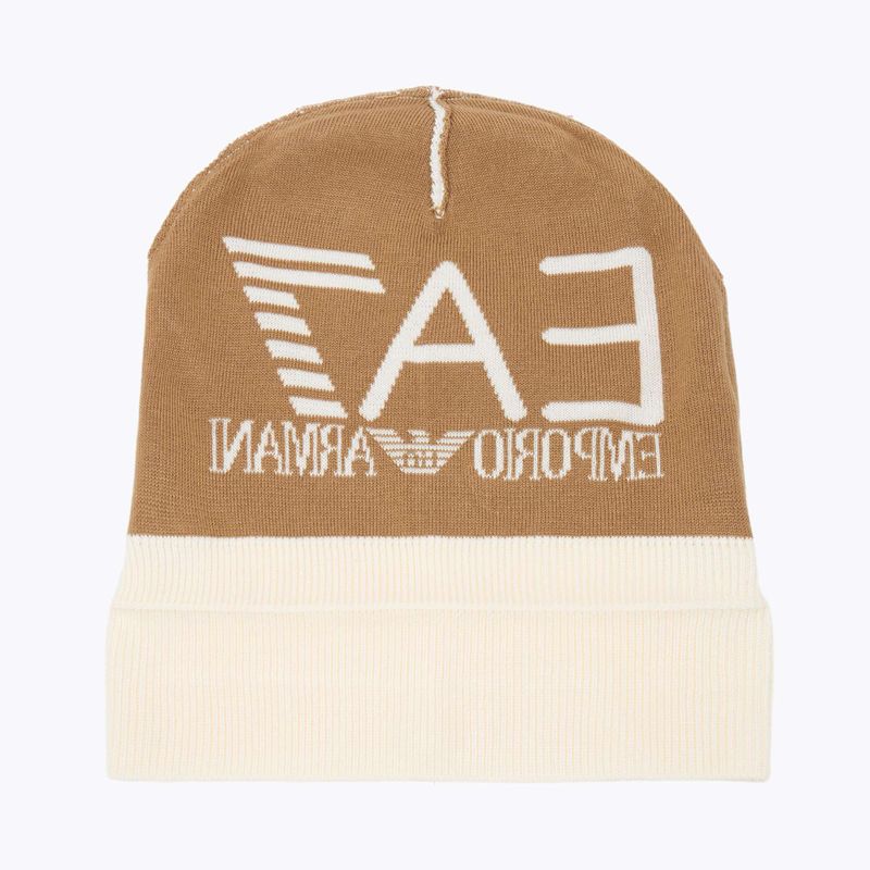 EA7 Emporio Armani Mountain Visibility Beanie berretto invernale vanilla ice / tigers eye 4