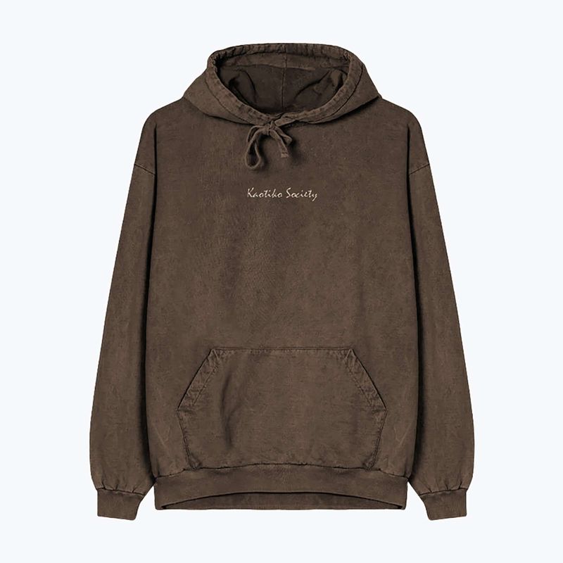 Felpa uomo Kaotiko Washed Vancouver Society marrone 3