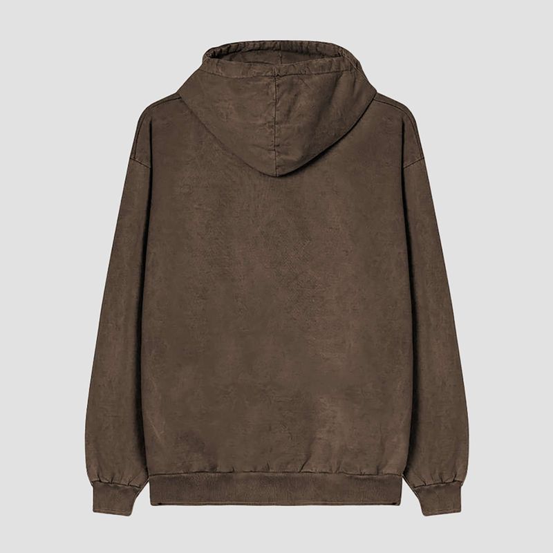 Felpa uomo Kaotiko Washed Vancouver Society marrone 4