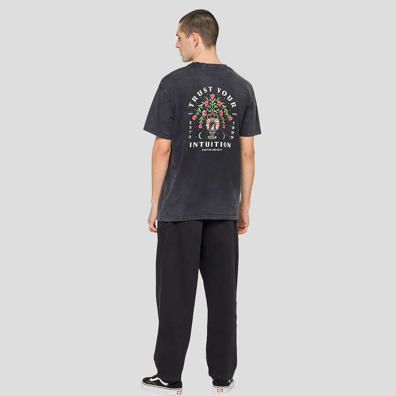 Maglietta Kaotiko Washed Trust Your Intuition da uomo, nero 4