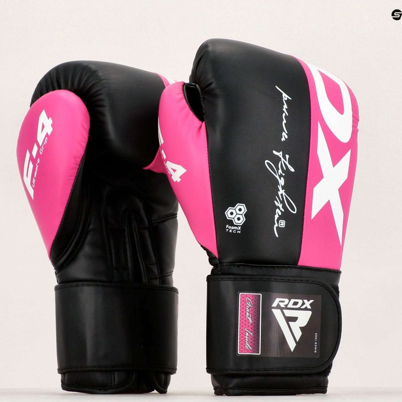 Guanti da boxe RDX REX F4 rosa/nero 9