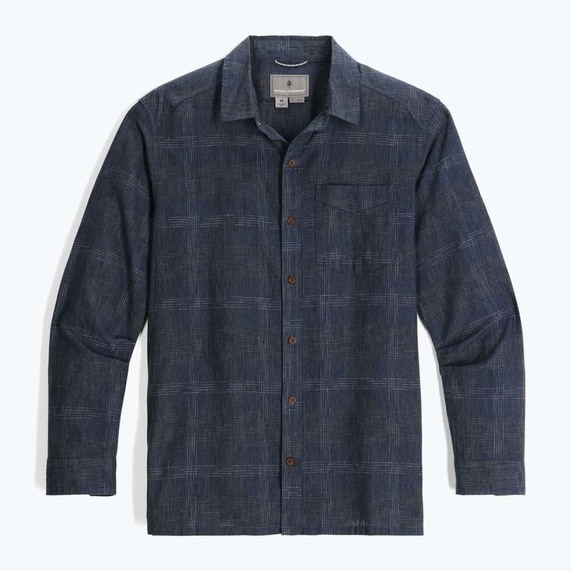 Royal Robbins camicia da uomo Hempline Spaced collins blu 4