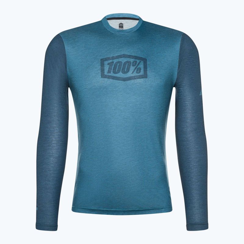 Manica lunga ciclismo uomo 100% Airmatic blu ardesia 3