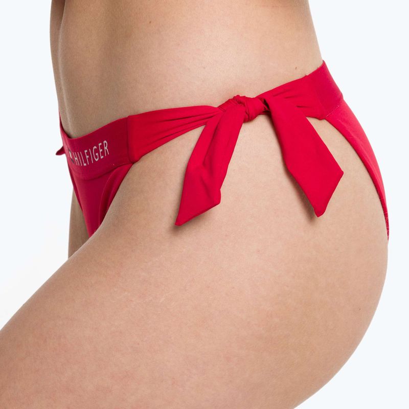 Tommy Hilfiger Costume da bagno sfacciato con laccetti laterali, fondo rosso 7