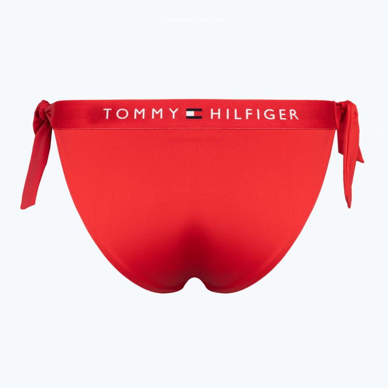 Tommy Hilfiger Costume da bagno sfacciato con laccetti laterali, fondo rosso 2