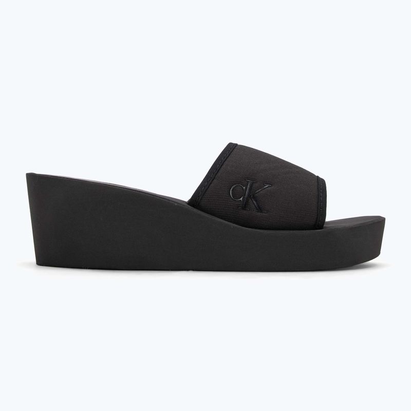 Calvin Klein infradito donna YW0YW01725 Beach Wedge Slide Canvas triple nero 2