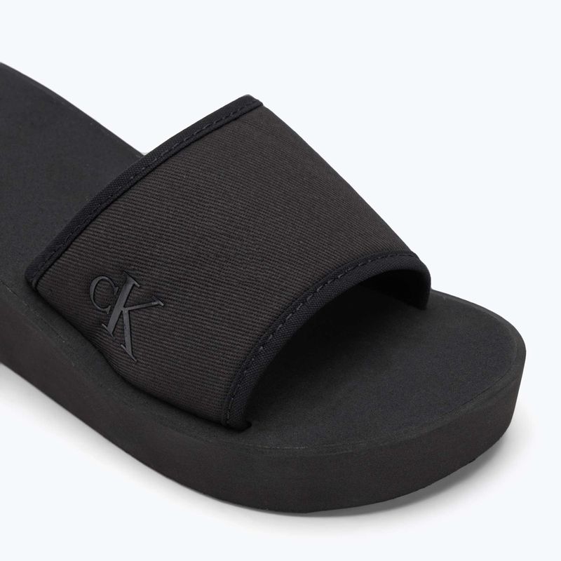 Calvin Klein infradito donna YW0YW01725 Beach Wedge Slide Canvas triple nero 7