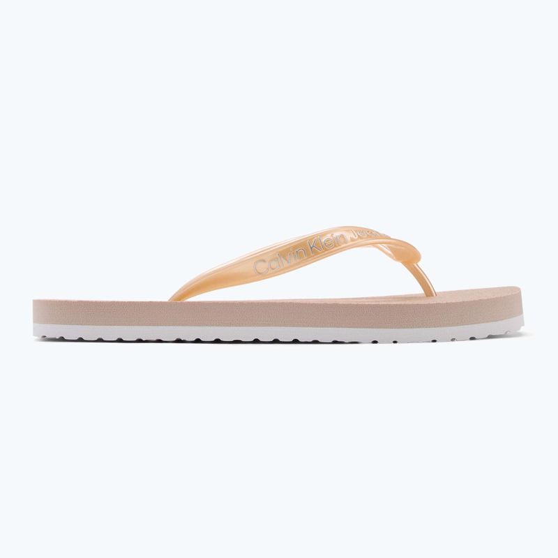 Calvin Klein infradito donna YW0YW01720 Tong+ Tpu Metallic whisper pink/bianco brillante 2