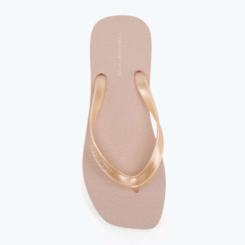 Calvin Klein infradito donna YW0YW01720 Tong+ Tpu Metallic whisper pink/bianco brillante 5