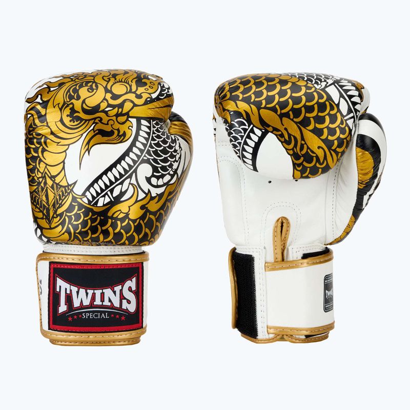 Guanti da boxe Twins Special Fancy FBGVL3-52 bianco/oro