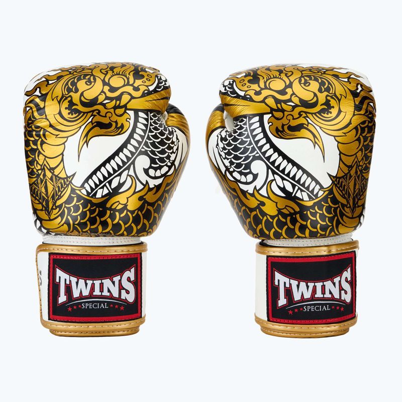 Guanti da boxe Twins Special Fancy FBGVL3-52 bianco/oro 2