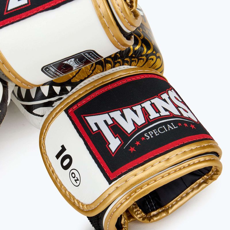 Guanti da boxe Twins Special Fancy FBGVL3-52 bianco/oro 5