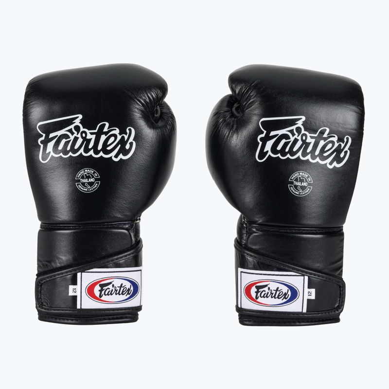 Guantoni da boxe Fairtex Stylish Angular Sparring - Pollice bloccato nero 2