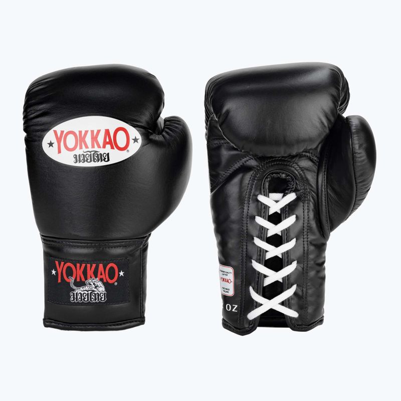 YOKKAO Matrix Lace Up guantoni da boxe uomo nero