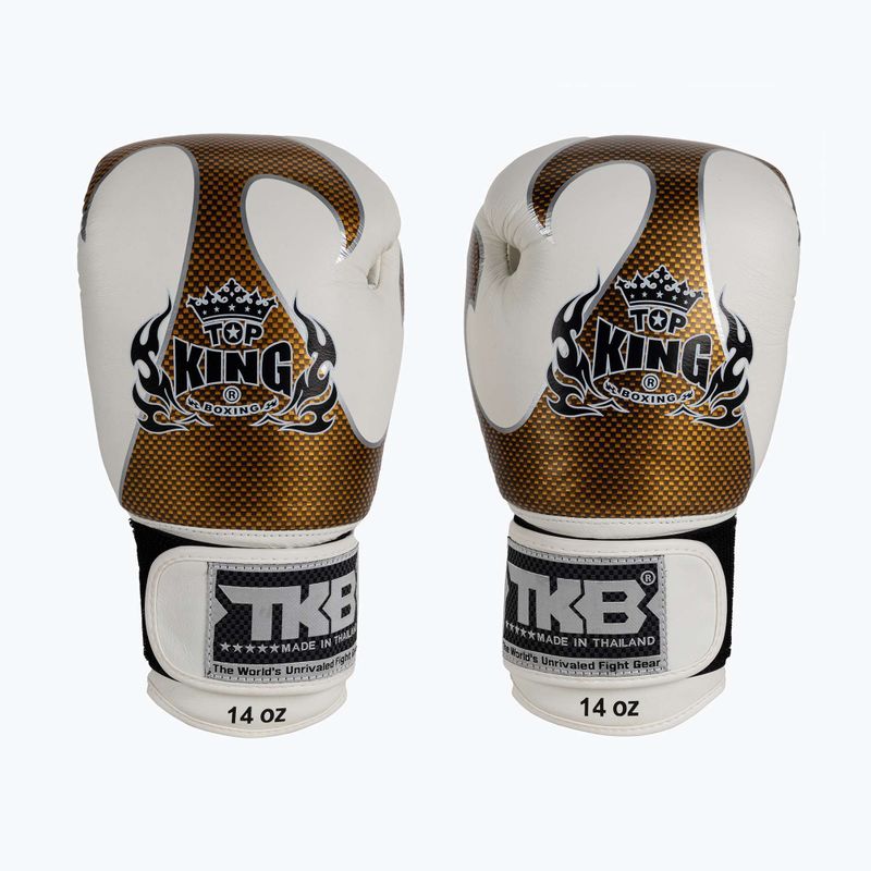 Top King Muay Thai Empower guanti da boxe bianchi 2