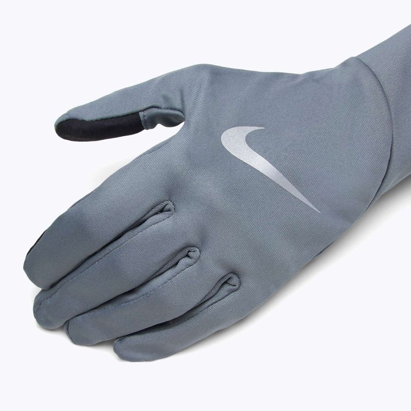 Guanti da corsa Nike Pacer Lightweight RG da uomo grigio fumo/grigio fumo/argento 4