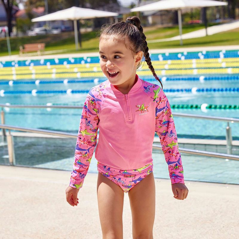 Longsleeve + slip da nuoto per bambini Funkita Zippy Rashie & Brief learner lane 10
