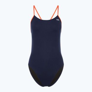 Costume intero donna TYR Hexa Cutoutfit navy/arancio