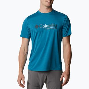 Maglietta da trekking Columbia Titan Pass Graphic uomo deep marine/titanium burst graphic