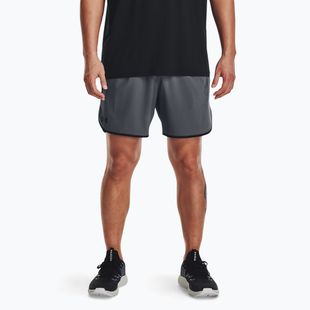 Pantaloncini da allenamento Under Armour Hiit Woven 6in pitch grigio/nero da uomo