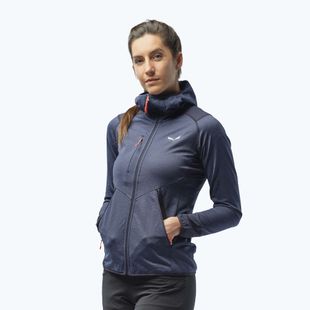 Giacca da trekking da donna Salewa Agner Hybrid PL/DST FZ Hoody navy blazer melange