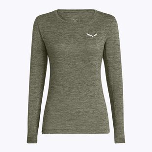 Maglia a manica lunga da donna Salewa Puez Melange Dry faded green melange