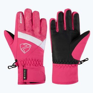 Guanti da sci per bambini ZIENER Leif GTX-Z tie-dye pop pink