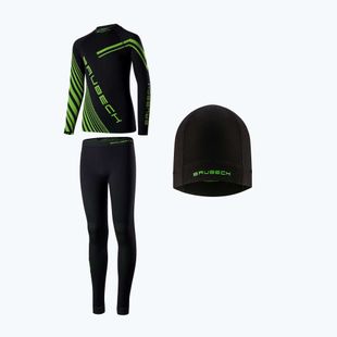 Set intimo termico per bambini Brubeck Dry Junior black/neon