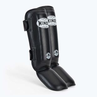 WINDY Protezioni per tibia e piede in pelle sintetica nera