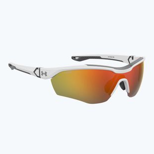 Occhiali da sole da uomo Under Armour Yard Pro bianco opaco/arancio multistrato oleofobico