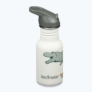 Klean Kanteen Flip Seal Sport Cap Straw 355 ml bottiglia da viaggio per bambini con pattini a forma di dino
