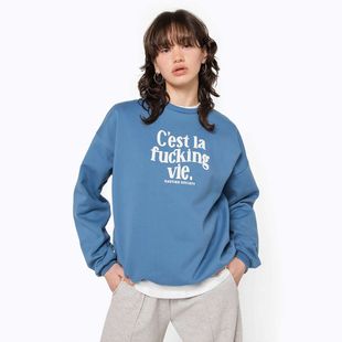 Felpa uomo Kaotiko C'est la vie denim blue